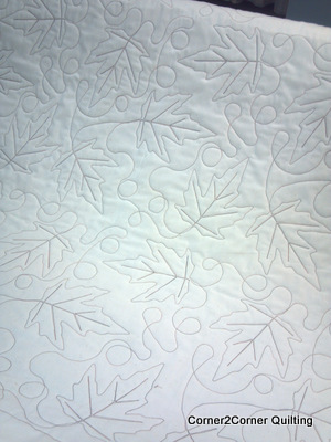 Fall leaves on a quilt