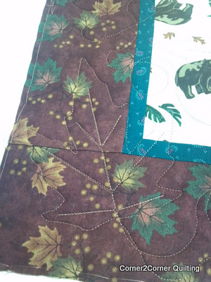 Fall leaves on a quilt