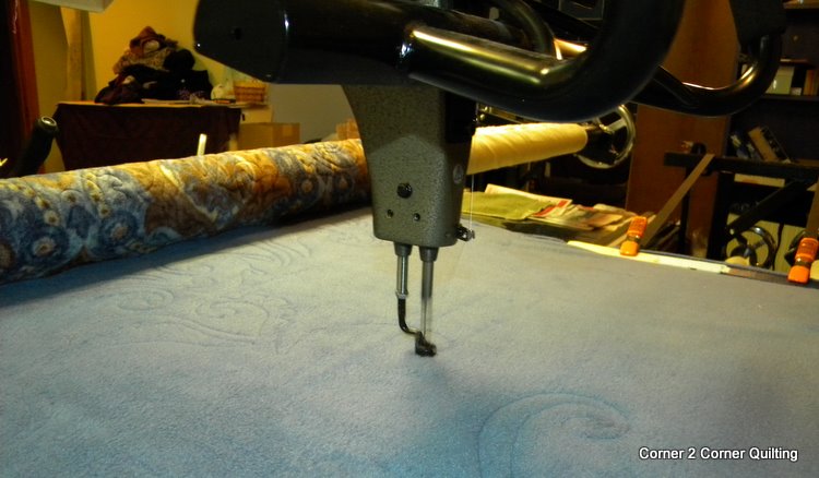 Long Arm Quilter running